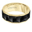8MM Black & Yellow Tungsten Carbide Comfort Fit Ring - Faceted Chevron Pattern and Bevel Edge - Larson Jewelers