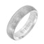 LEVI Domed White Tungsten Carbide Ring with Wire Brushed Finish by Triton Rings - 6 mm - Larson Jewelers