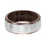 8MM Brown & White Tungsten Carbide Comfort Fit Ring - Satin Finish Center and Step Edge - Larson Jewelers