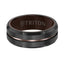8MM Brown and Black Tungsten Carbide Comfort Fit Ring - Satin Finish Center with Center Line - Larson Jewelers