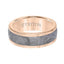 Round Edge Meteorite Insert Rose Tungsten Wedding Band - 8mm - Larson Jewelers