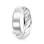 14k White Gold Satin Finished Milgrain Women's Wedding Ring With Diagonal Cuts & Polished Edges - 4mm - 6mm - Larson Jewelers