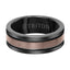 8MM Brown & Black Tungsten Carbide Ring - Satin Finish Center - Larson Jewelers