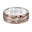 8MM Brown & White Tungsten Carbide Ring - Satin Finish with Center Line - Larson Jewelers