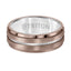 8MM Brown & White Tungsten Carbide Ring - Satin Finish with Center Line - Larson Jewelers