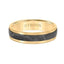 Step Edge Meteorite Top Contemporary 14K Yellow Gold Wedding Band - 5.5mm - Larson Jewelers