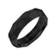 6MM Black Titanium Comfort Fit Ring with Faceted Brushed Finish - Larson Jewelers
