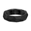 6MM Black Titanium Comfort Fit Ring with Faceted Brushed Finish - Larson Jewelers