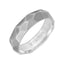 6MM Grey Titanium Comfort Fit Ring with Faceted Brushed Finish - Larson Jewelers