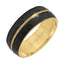 8MM Black Titanium and Yellow PVD-Plated Ring with Brushed Finish - Larson Jewelers