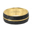 8MM Black Titanium and Yellow PVD-Plated Ring with Brushed Finish - Larson Jewelers