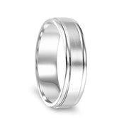 14k White Gold Brushed Finished Women's Ring with Polished Edges - 4mm - 6mm - Larson Jewelers
