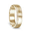 14k Yellow Gold Brushed Finished Women's Ring with Polished Edges - 4mm - 6mm - Larson Jewelers