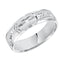 14k White Gold Satin Finished Polished Edges Ring with Polished Cross Cuts - 6mm - Larson Jewelers