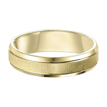14k Yellow Gold Satin Finished Women’s Wedding Band with Polished Beveled Edges - 4mm - 8mm - Larson Jewelers
