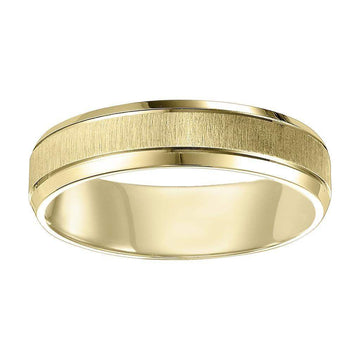 14k Yellow Gold Satin Finished Women’s Wedding Band with Polished Beveled Edges - 4mm - 8mm - Larson Jewelers