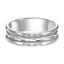 14k White Gold Diamond Cut Center Brushed Finished Raised Round Edges Men's Wedding Ring - 4mm - 8mm - Larson Jewelers