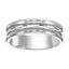 14k White Gold Diamond Cut Center Brushed Finished Raised Round Edges Men's Wedding Ring - 4mm - 8mm - Larson Jewelers