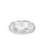 14k White Gold Wedding Band Hammered Brushed Center Finish Domed Polished Edges - 6 mm - Larson Jewelers