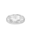 14k White Gold Wedding Band Hammered Brushed Center Finish Domed Polished Edges - 6 mm - Larson Jewelers