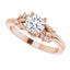 SKYLAR 14K Rose Gold Round Lab Grown Diamond Engagement Ring