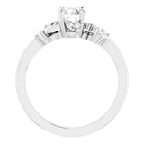 JADE Platinum Round Lab Grown Diamond Engagement Ring