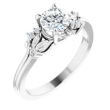 JADE Platinum Round Lab Grown Diamond Engagement Ring