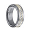 REGINALD Flat Tungsten Carbide Wedding Band with Satin Finished Silver Inlay and Channel Set Diamonds by Triton Rings - 8 mm - Larson Jewelers
