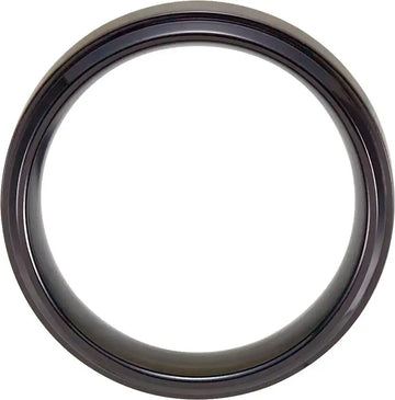 Black Titanium 9mm Ridged Band - Larson Jewelers