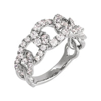 14K White 1 CTW Lab-Grown Diamond Ring (links in the ring)