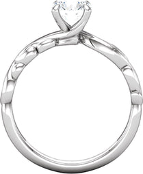 10K White 1 CT Natural Diamond Engagement Ring - Larson Jewelers