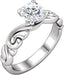 10K White 1 CT Natural Diamond Engagement Ring - Larson Jewelers