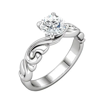 10K White 1 CT Natural Diamond Engagement Ring - Larson Jewelers