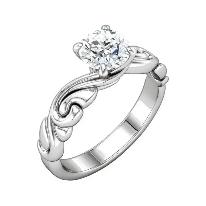 10K White 1 CT Natural Diamond Engagement Ring - Larson Jewelers