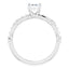 10K White 4.5x4.5 mm Square Cubic Zirconia and 1/5 CTW Diamond Engagement Ring - Larson Jewelers