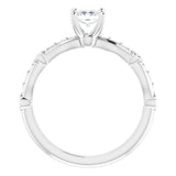 10K White 4.5 mm Square I2 Engagement Ring - Larson Jewelers