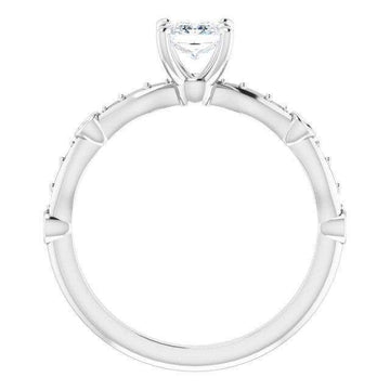 10K White 4.5 mm Square I2 Engagement Ring - Larson Jewelers