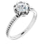 10K White 5.8 mm Round Cubic Zirconia and 1/8 CTW Natural Diamond Engagement Ring - Larson Jewelers