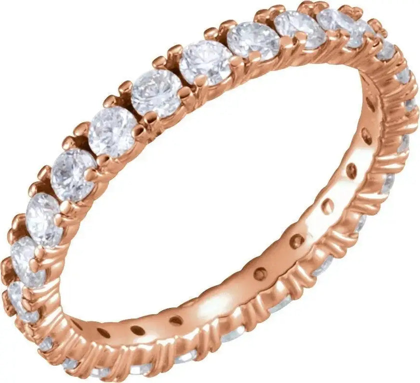 14K Rose 1 1/2 CTW Natural Diamond Eternity Band - Larson Jewelers