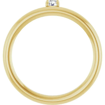 14K Yellow Natural White Sapphire Stackable Ring - Larson Jewelers