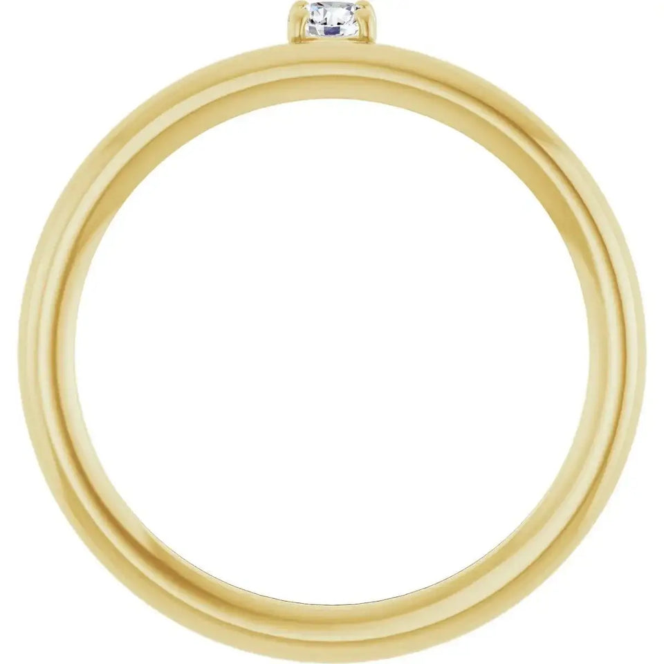 14K Yellow Natural White Sapphire Stackable Ring - Larson Jewelers