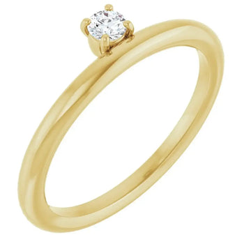 14K Yellow Natural White Sapphire Stackable Ring - Larson Jewelers