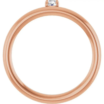 14K Rose Natural White Sapphire Stackable Ring - Larson Jewelers