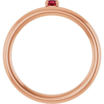14K Rose Lab-Grown Ruby Stackable Ring - Larson Jewelers