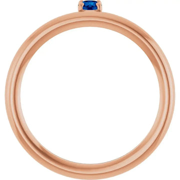 14K Rose Natural Blue Sapphire Stackable Ring - Larson Jewelers