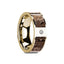 GLAUCE Flat Polished 14K Yellow Gold Brown Dinosaur Bone & White Diamond Setting - 8mm - Larson Jewelers