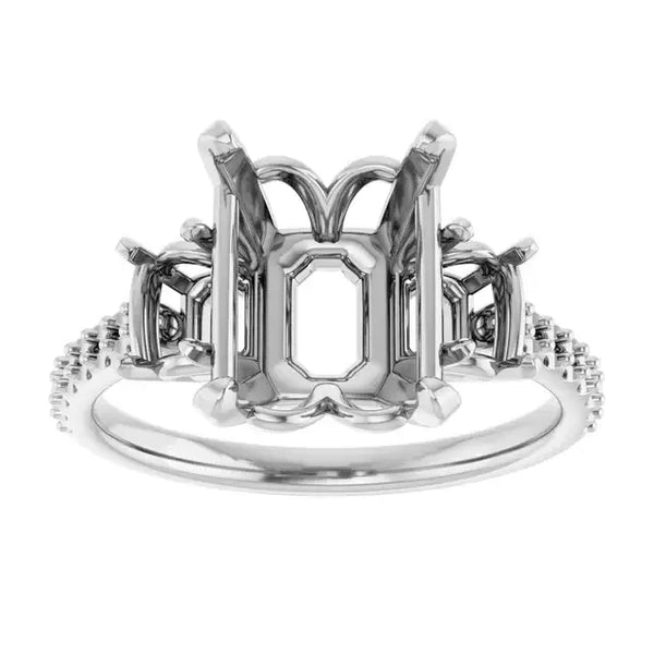 EMMA Engagement Ring Setting for Emerald Stones - Larson Jewelers
