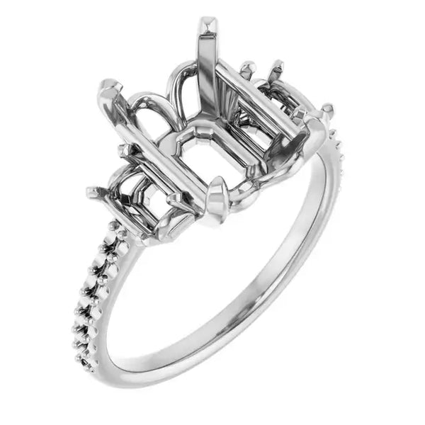 EMMA Engagement Ring Setting for Emerald Stones - Larson Jewelers