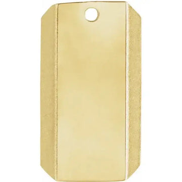 10K Yellow Engravable Dog Tag Dangle - Larson Jewelers