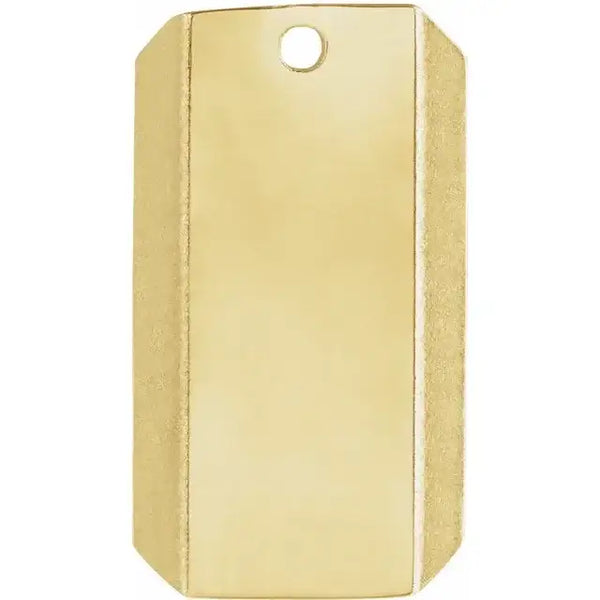 10K Yellow Engravable Dog Tag Dangle - Larson Jewelers